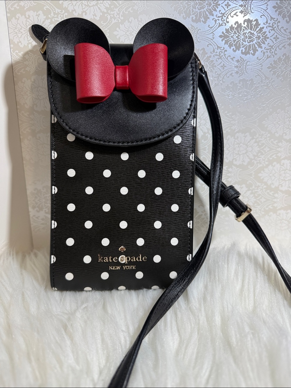 kate spade Black and Red Polka Dot Crossbody with Bow